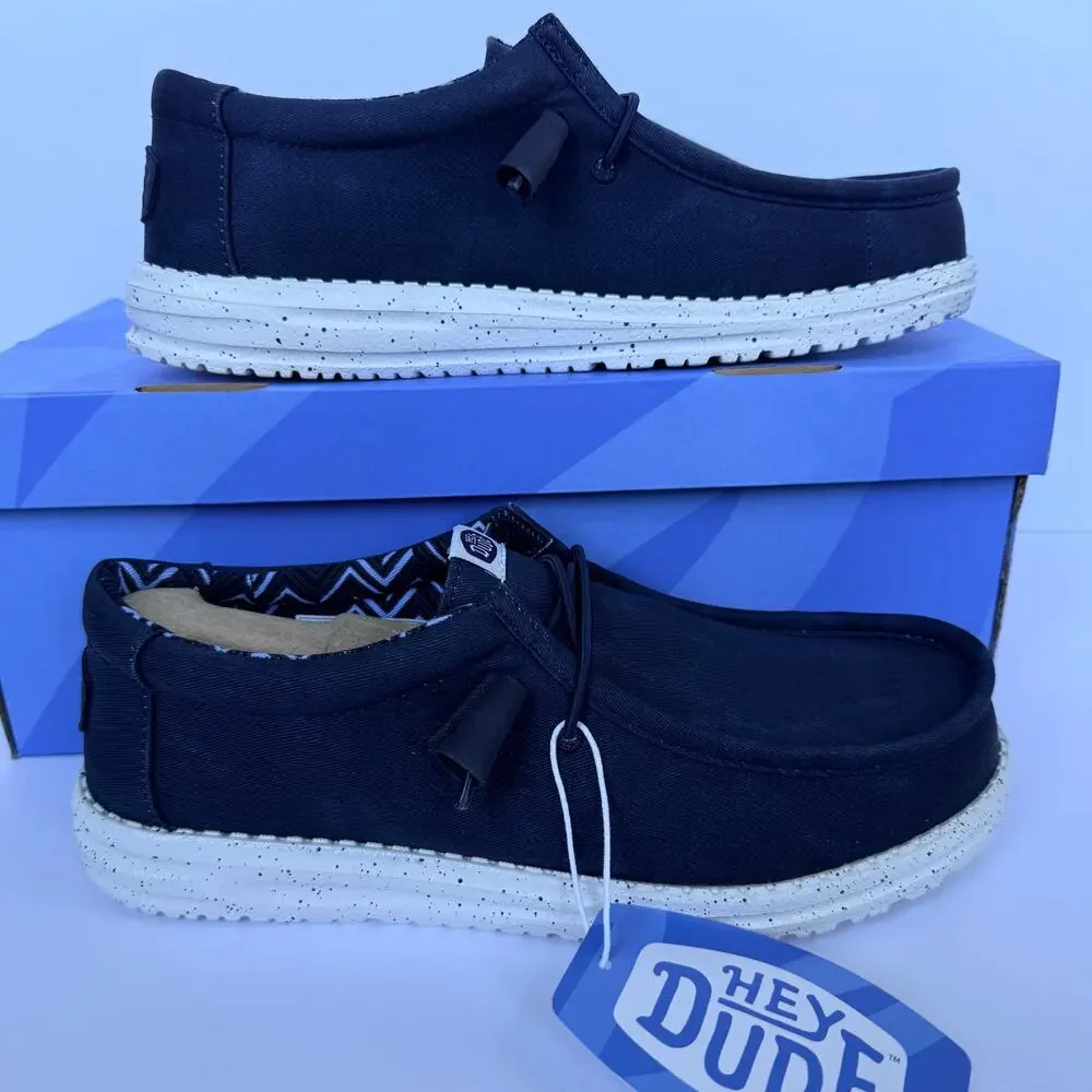 Hey Dude Wally Stretch Canvas Navy Mens 7 Slip-On NIB/NWT